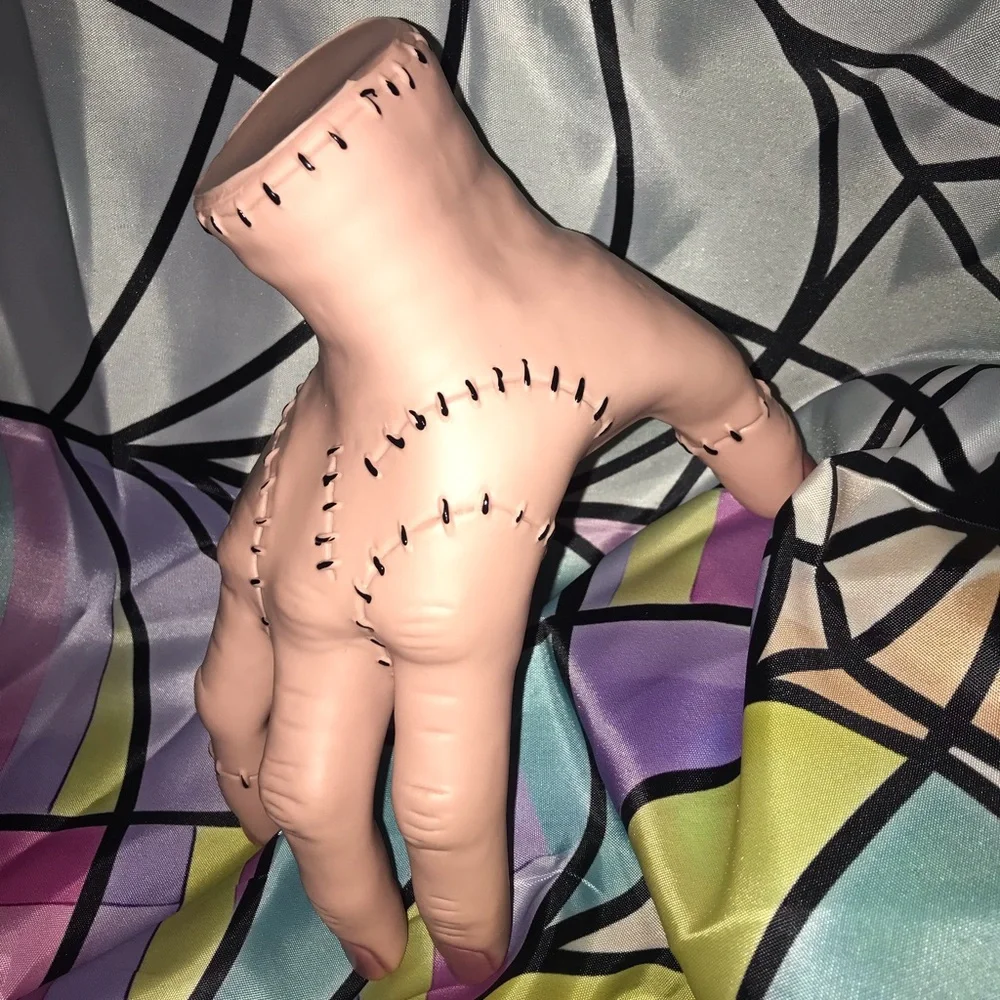 Wednesday Addams Flag/Backdrop and “Thing” Set (VERY gently used) - Picture 8 of 9